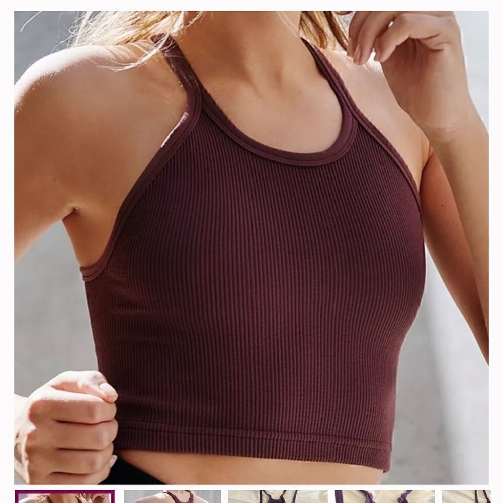 Free People Happiness Runs Tank in Plum Size XS/S